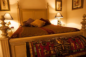 Egyptian Suite wall decorations with hieroglyphics and Egyptian art