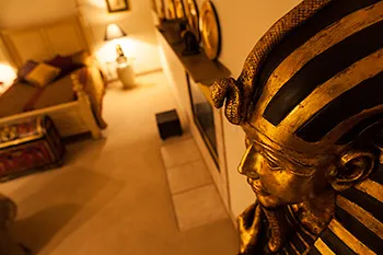 Egyptian Suite seating area with royal Egyptian theme